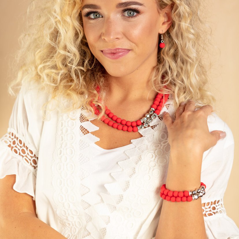 Summer Splash Red Necklace Set