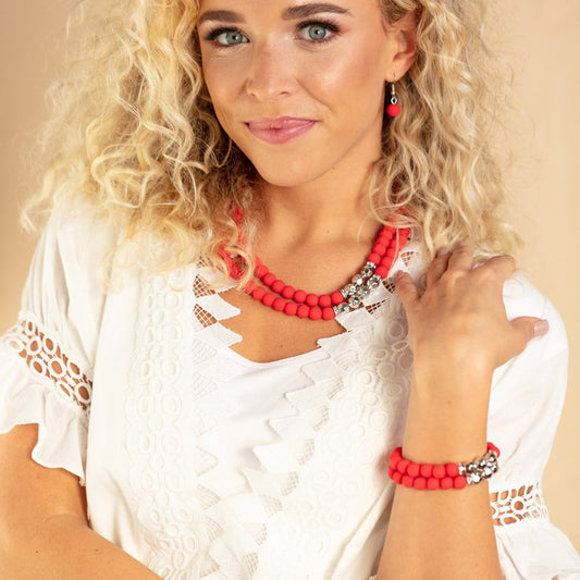 Summer Splash Red Necklace Set