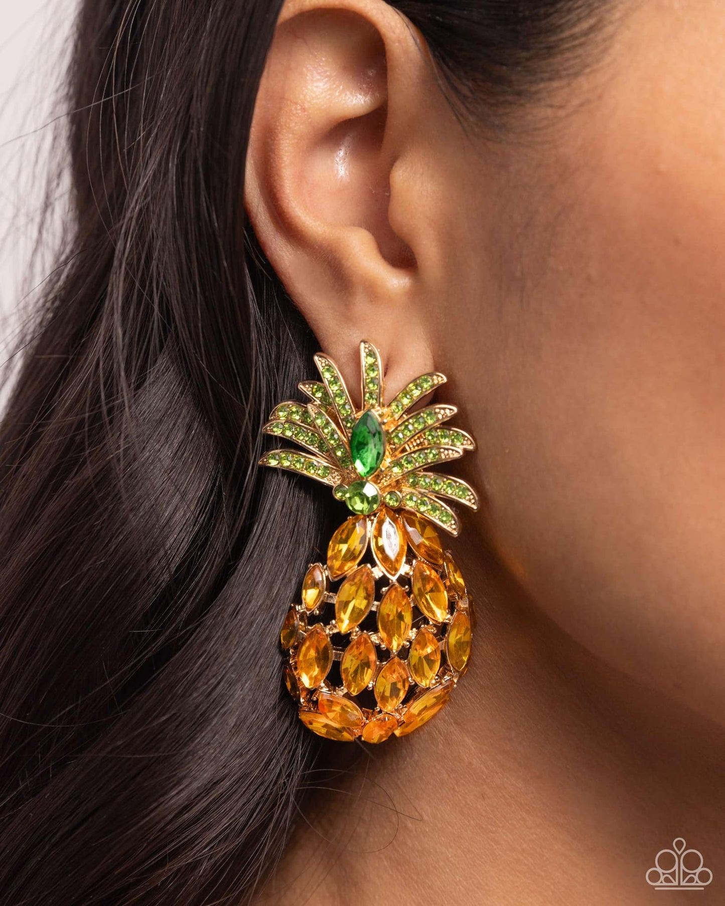 Pineapple Pizzazz Yellow Earrings