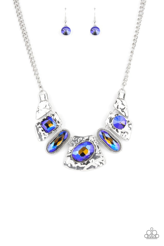 Futuristic Fashionista Multi Oil Spill Necklace