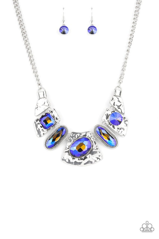 Futuristic Fashionista Multi Oil Spill Necklace