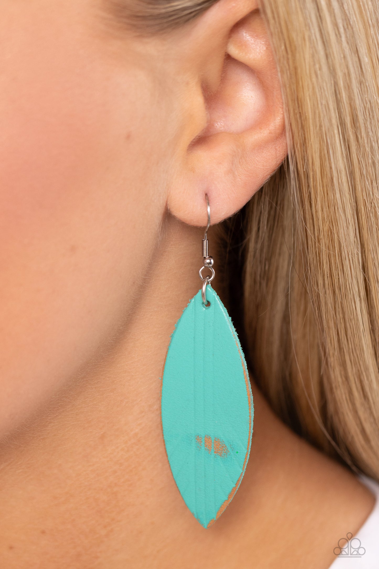 Leather Lounge Blue Earrings