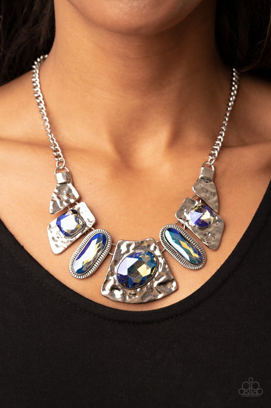 Futuristic Fashionista Multi Oil Spill Necklace