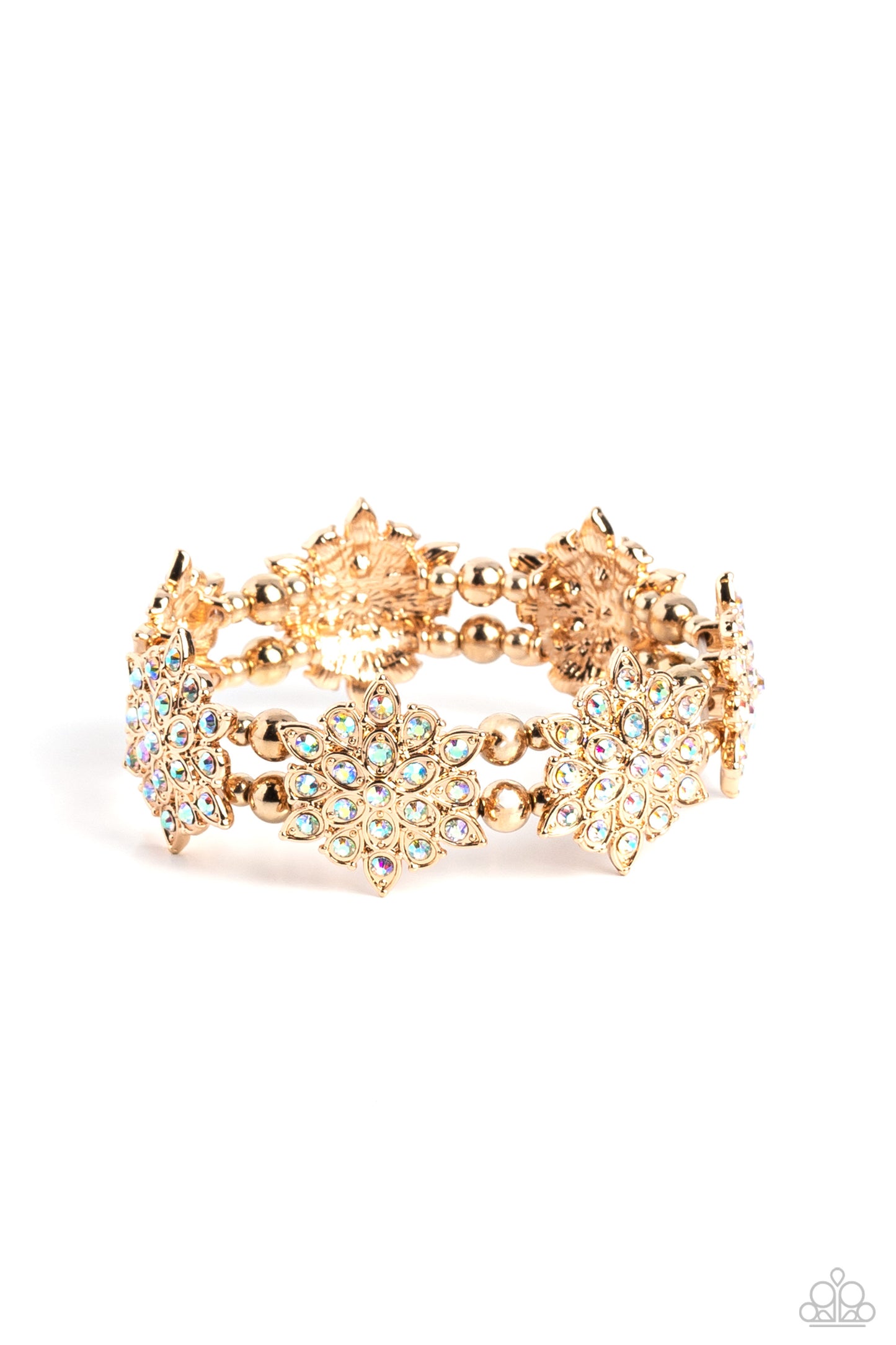 Scintillating Snowflakes Gold Multi Bracelet