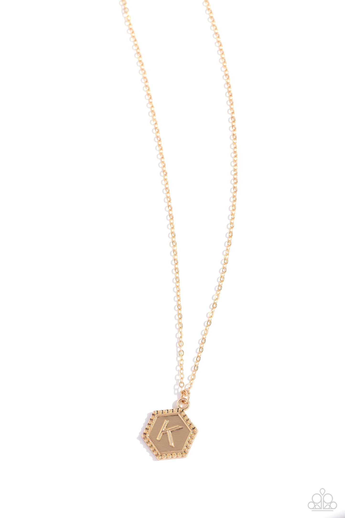 Emblematic Elegance - K - Gold Initial Necklace