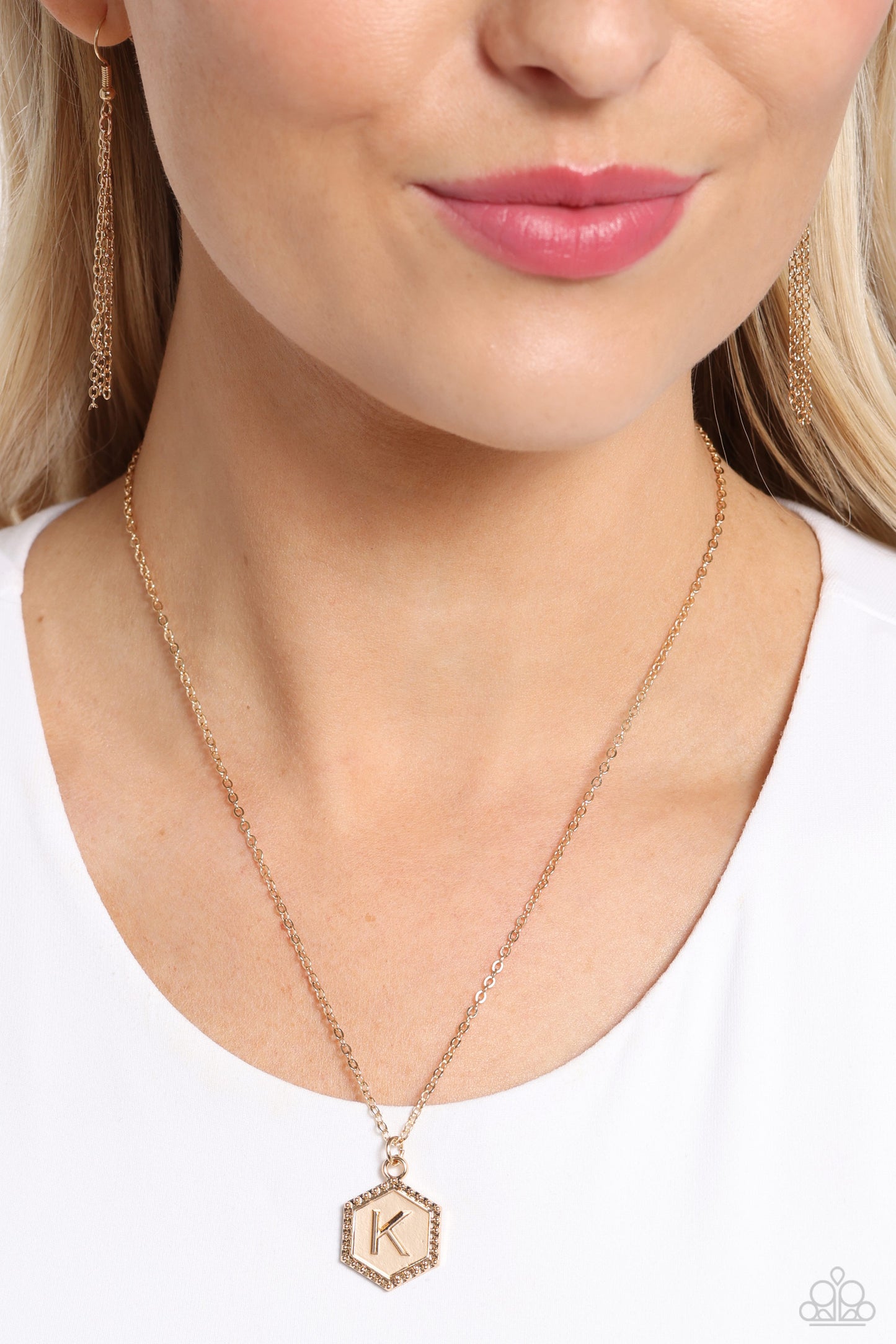 Emblematic Elegance - K - Gold Initial Necklace