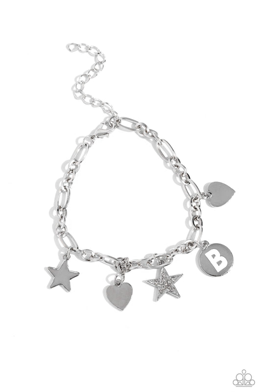 Legacy Letters - B - White Initial Charm Bracelet