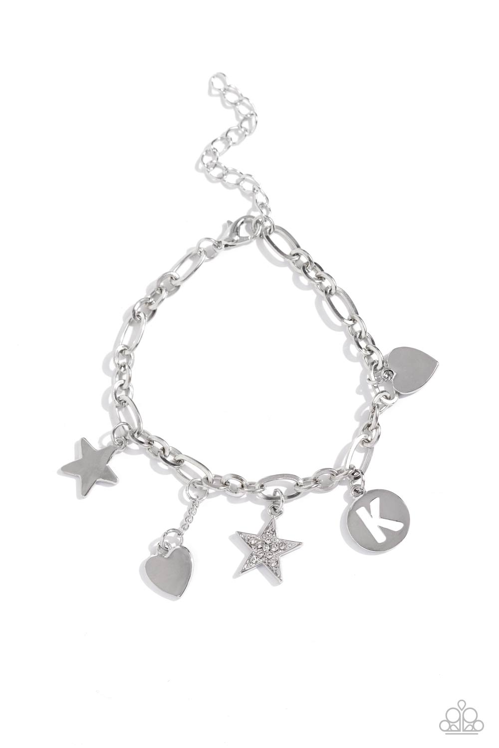 Legacy Letters - K - White Initial Charm Bracelet