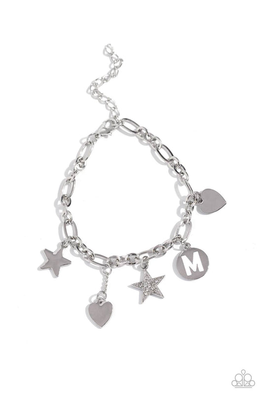 Legacy Letters - M - White Initial Charm Bracelet