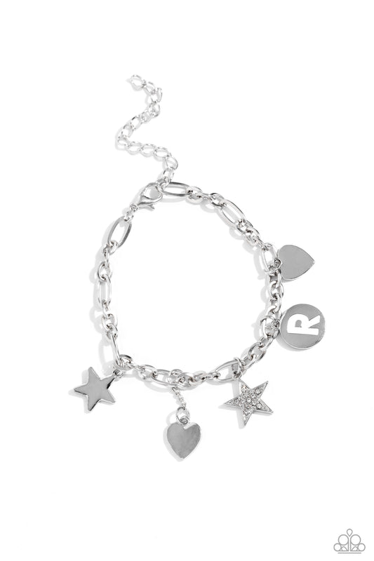 Legacy Letters - R - White Initial Charm Bracelet