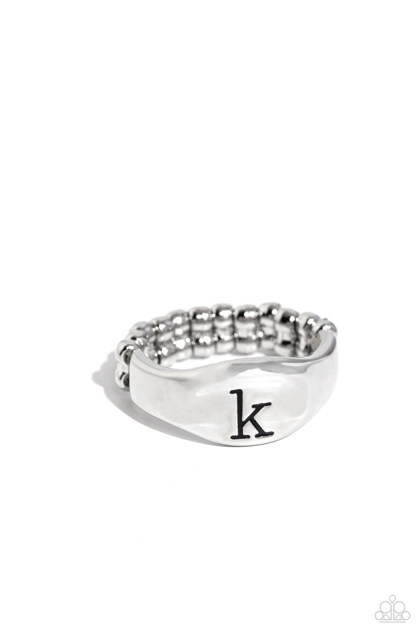 Monogram Memento - K - Silver Ring