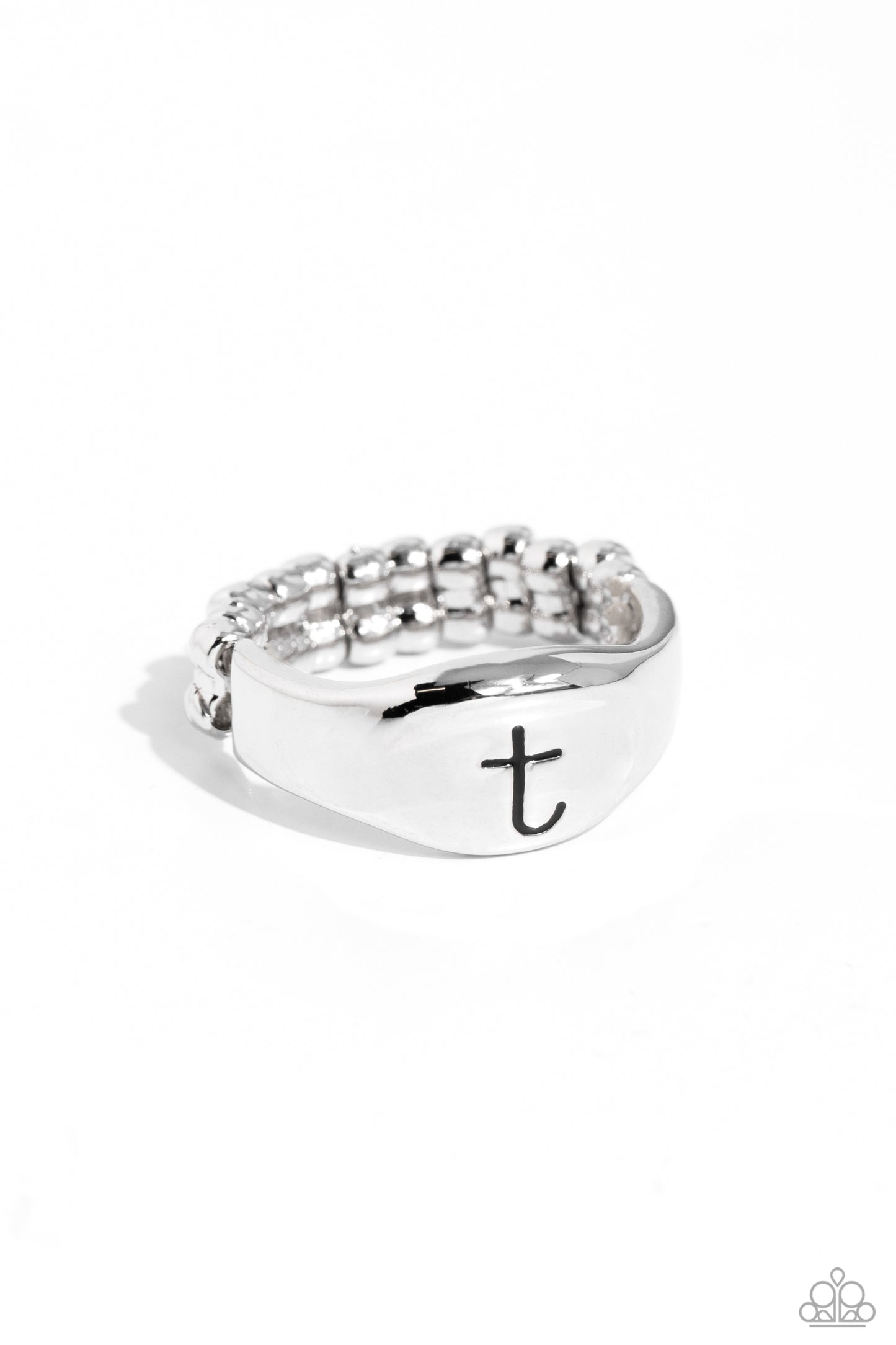 Monogram Memento - T - Silver Ring