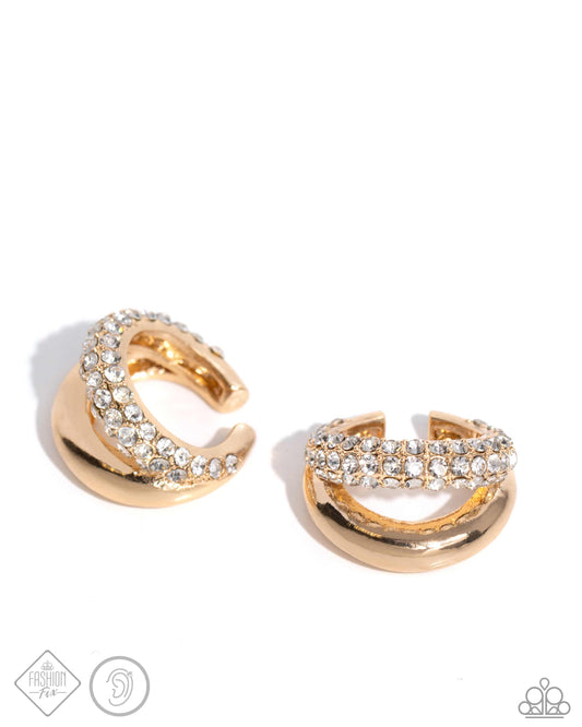 Sizzling Spotlight Gold Ear Cuffs