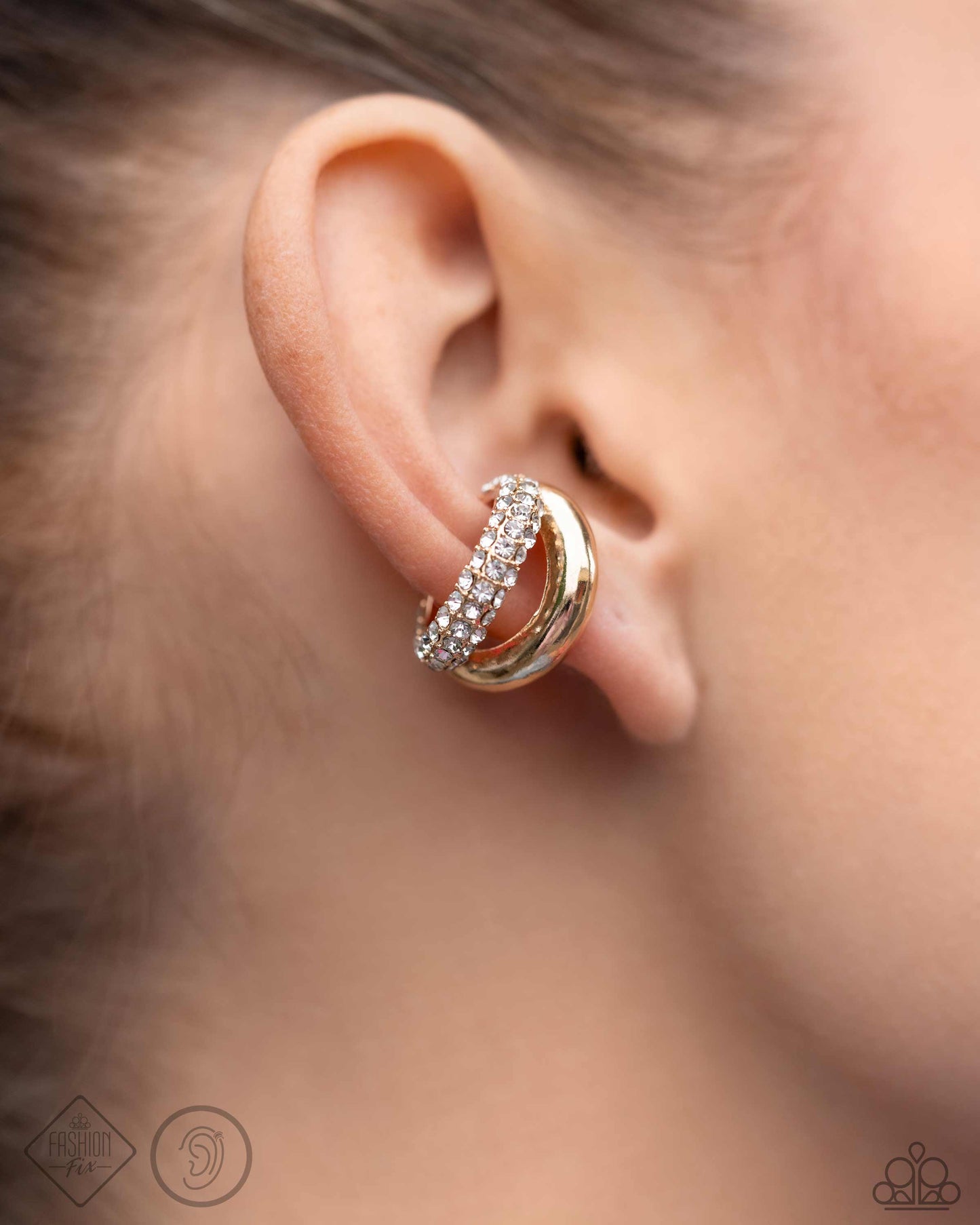 Sizzling Spotlight Gold Ear Cuffs