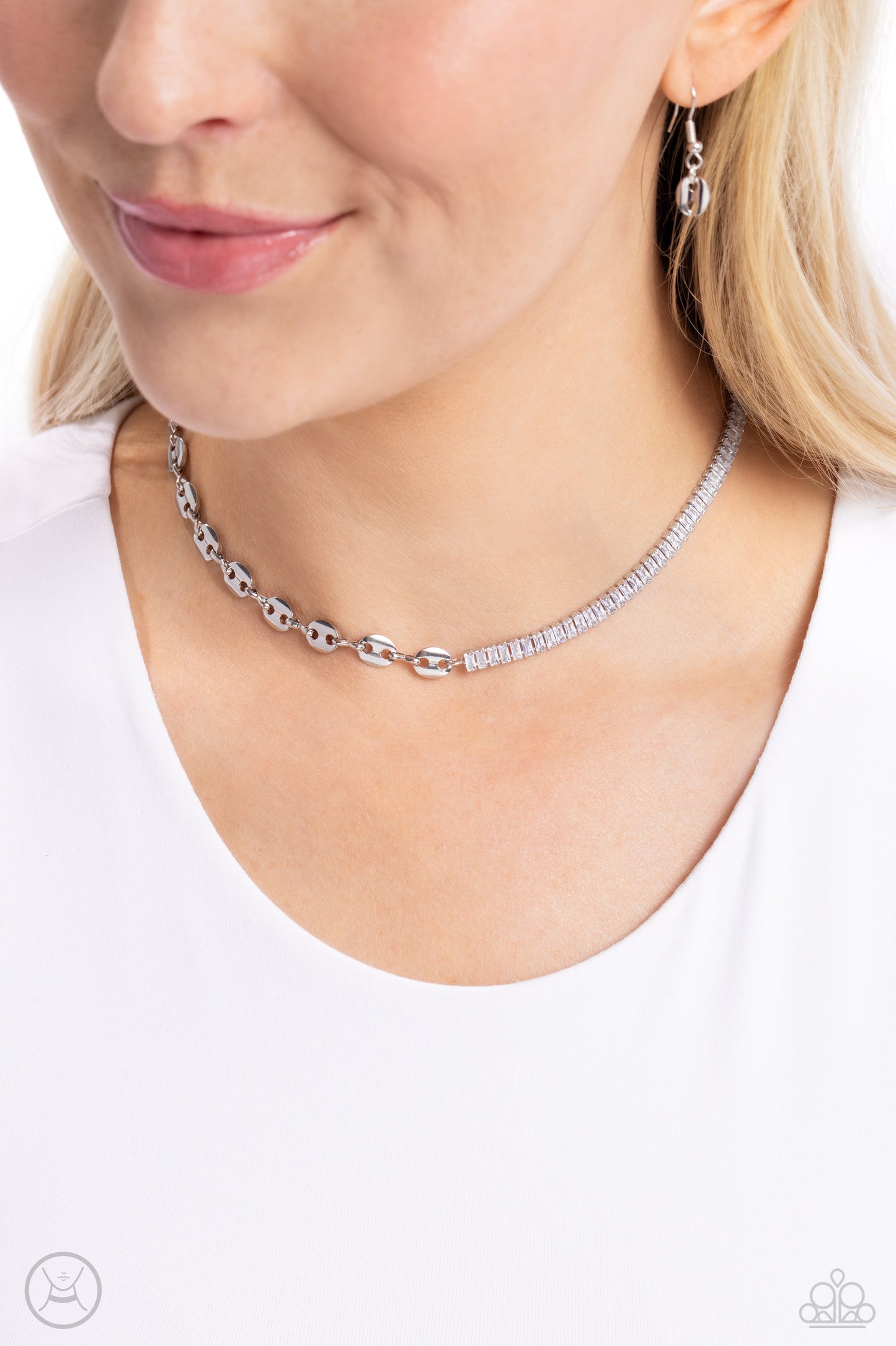 Dream Duo Silver Rhinestone Choker