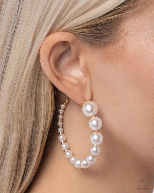 Candidate Class Gold Pearl Hoops