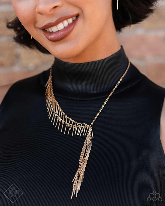 Linear Leap Gold Necklace