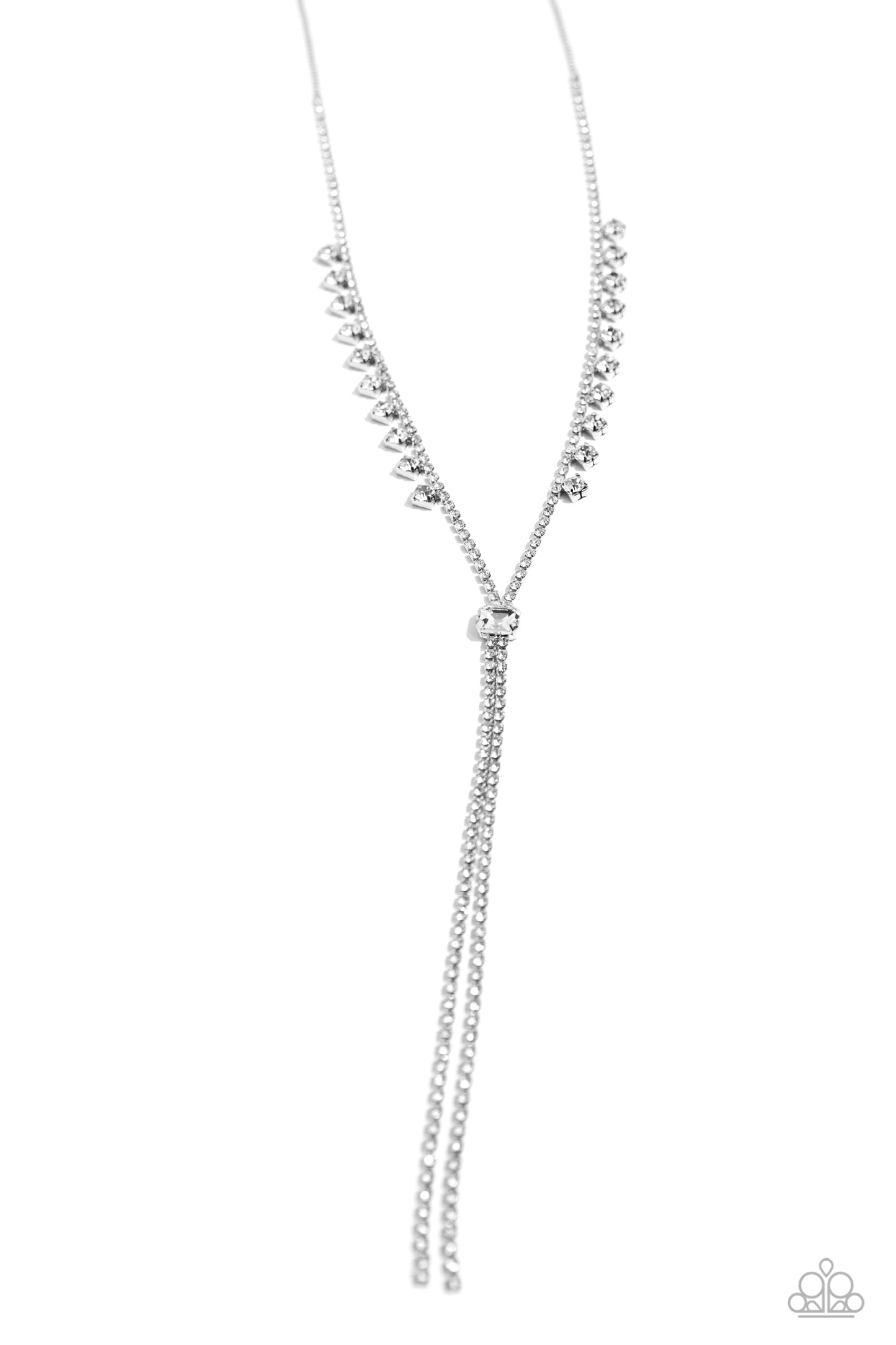 Synchronized SHIMMER Silver Long Necklace