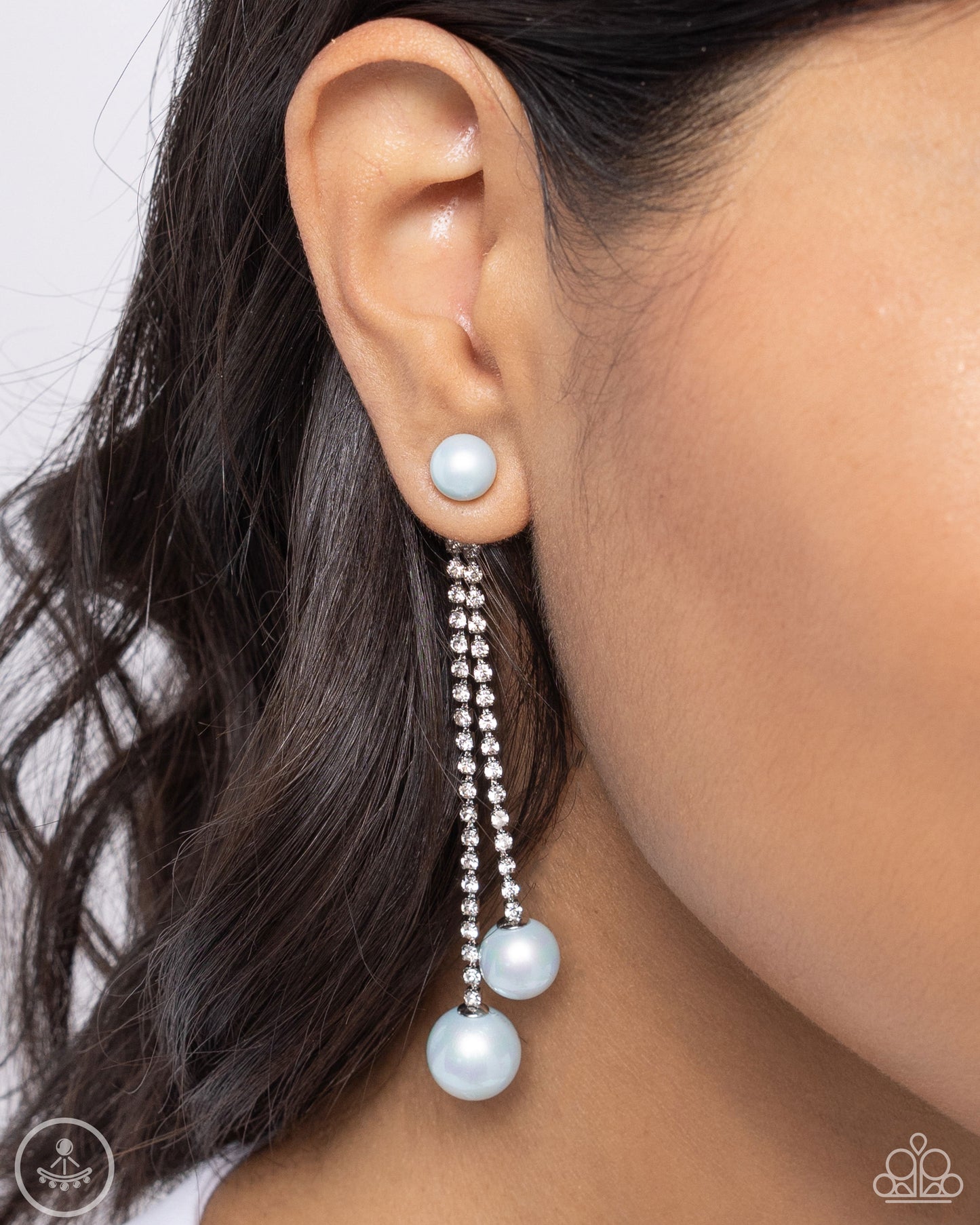 Give Us A PEARL! Blue Earrings