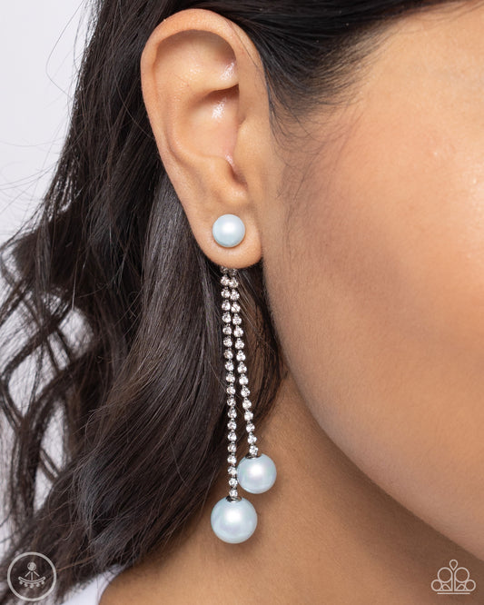 Give Us A PEARL! Blue Earrings