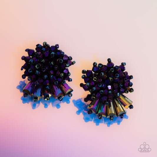 Streamlined Sass Purple Oil Spill Earrings