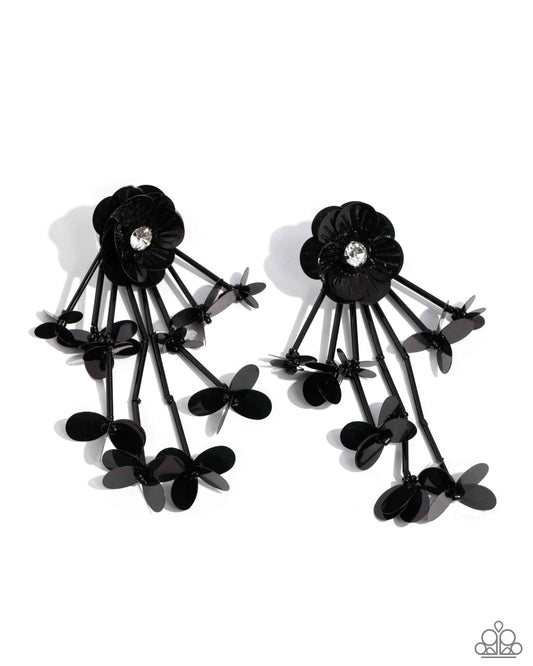 Floral Future Black Earrings