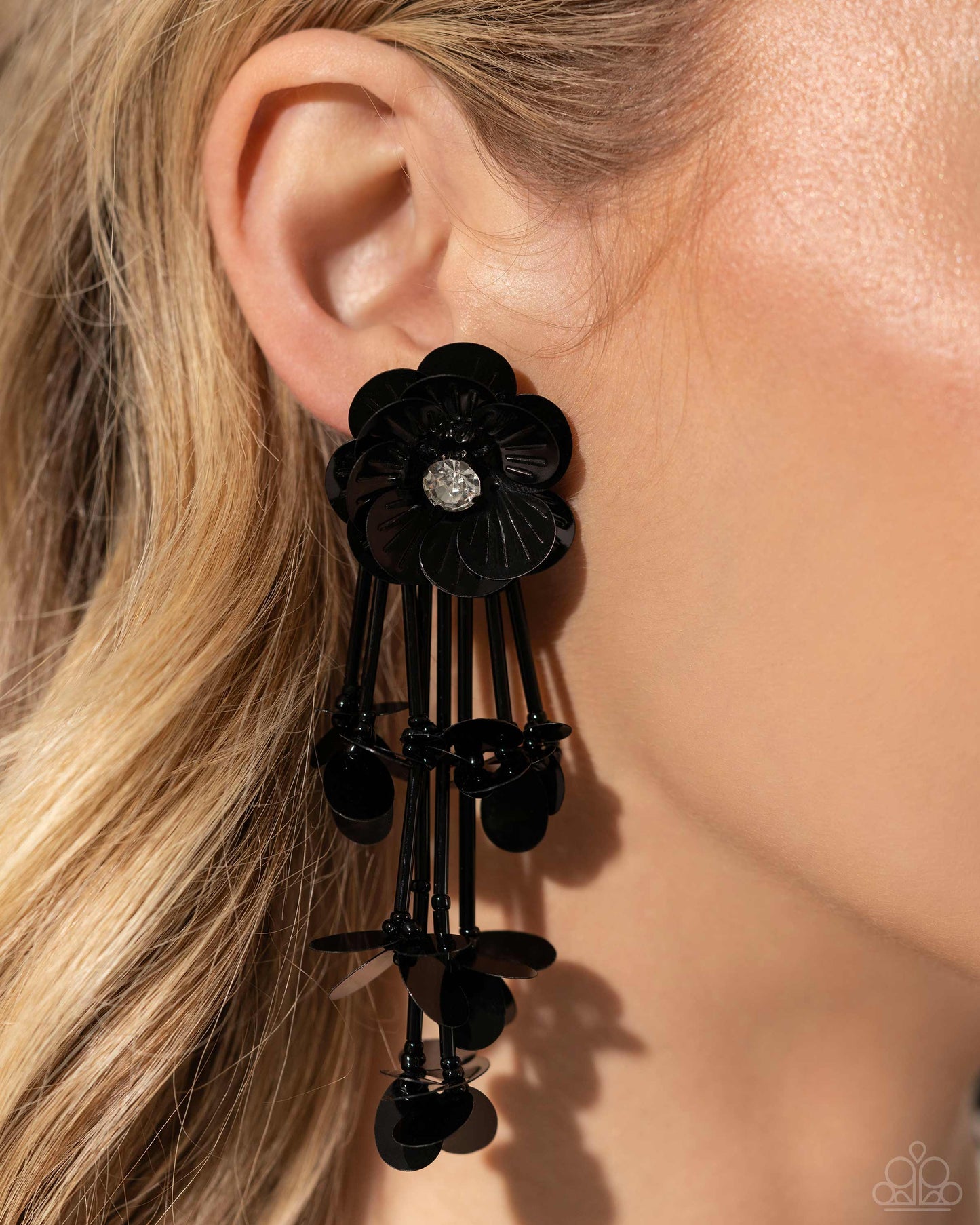 Floral Future Black Earrings