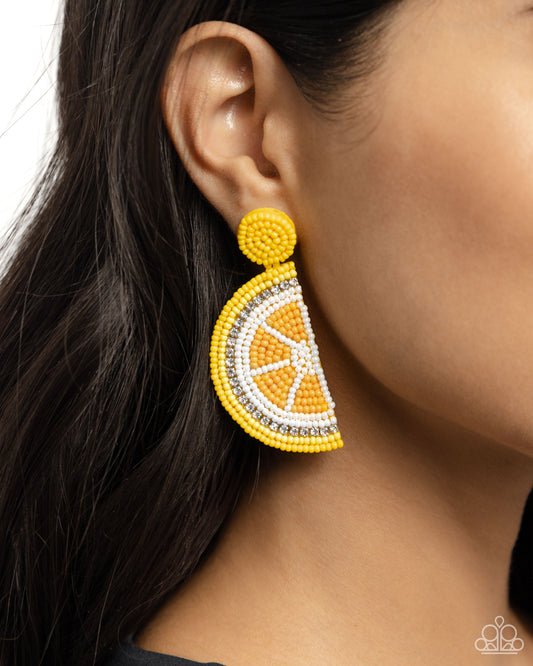 Lemon Leader Yellow Earrings