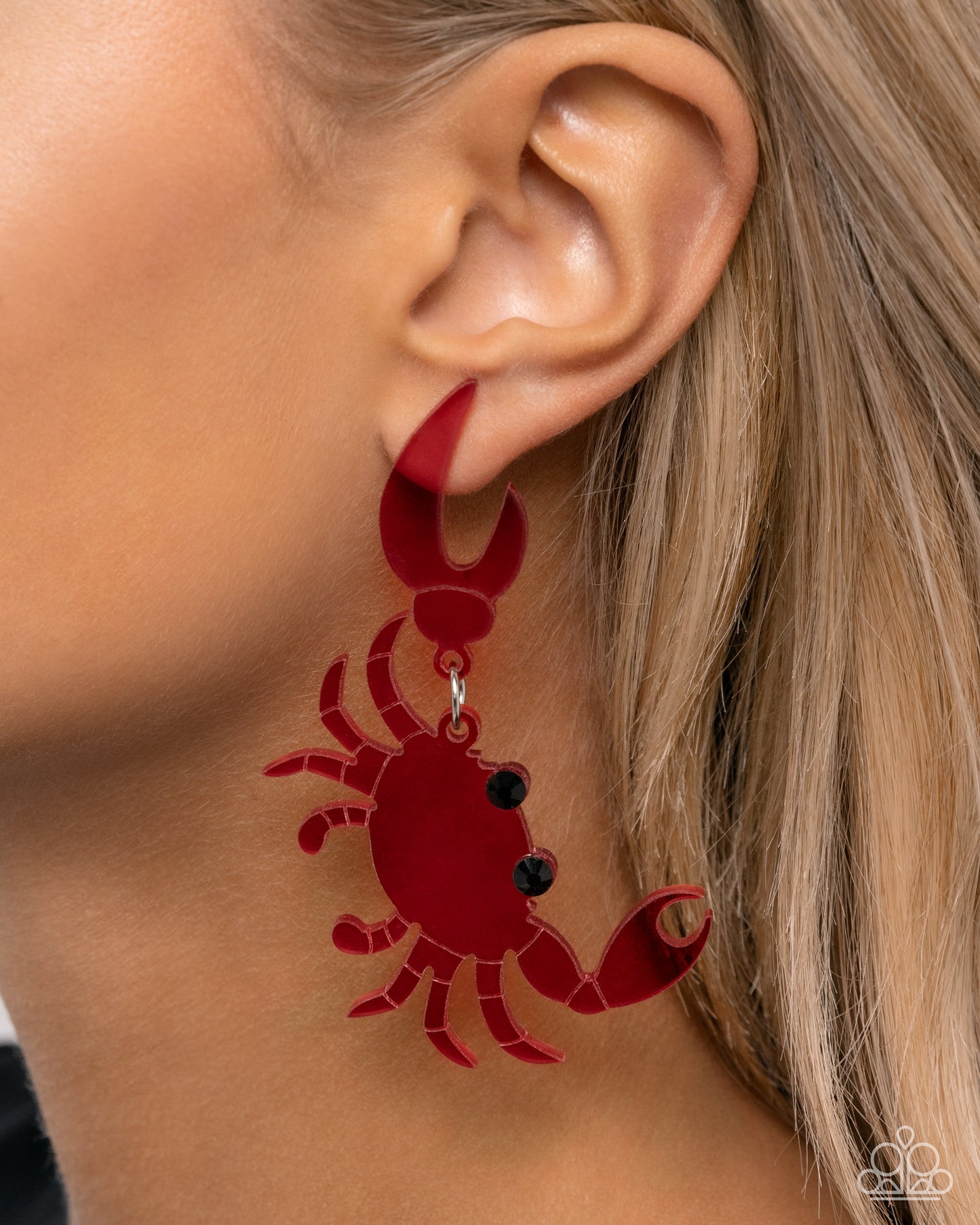 Crab Couture Red Earrings