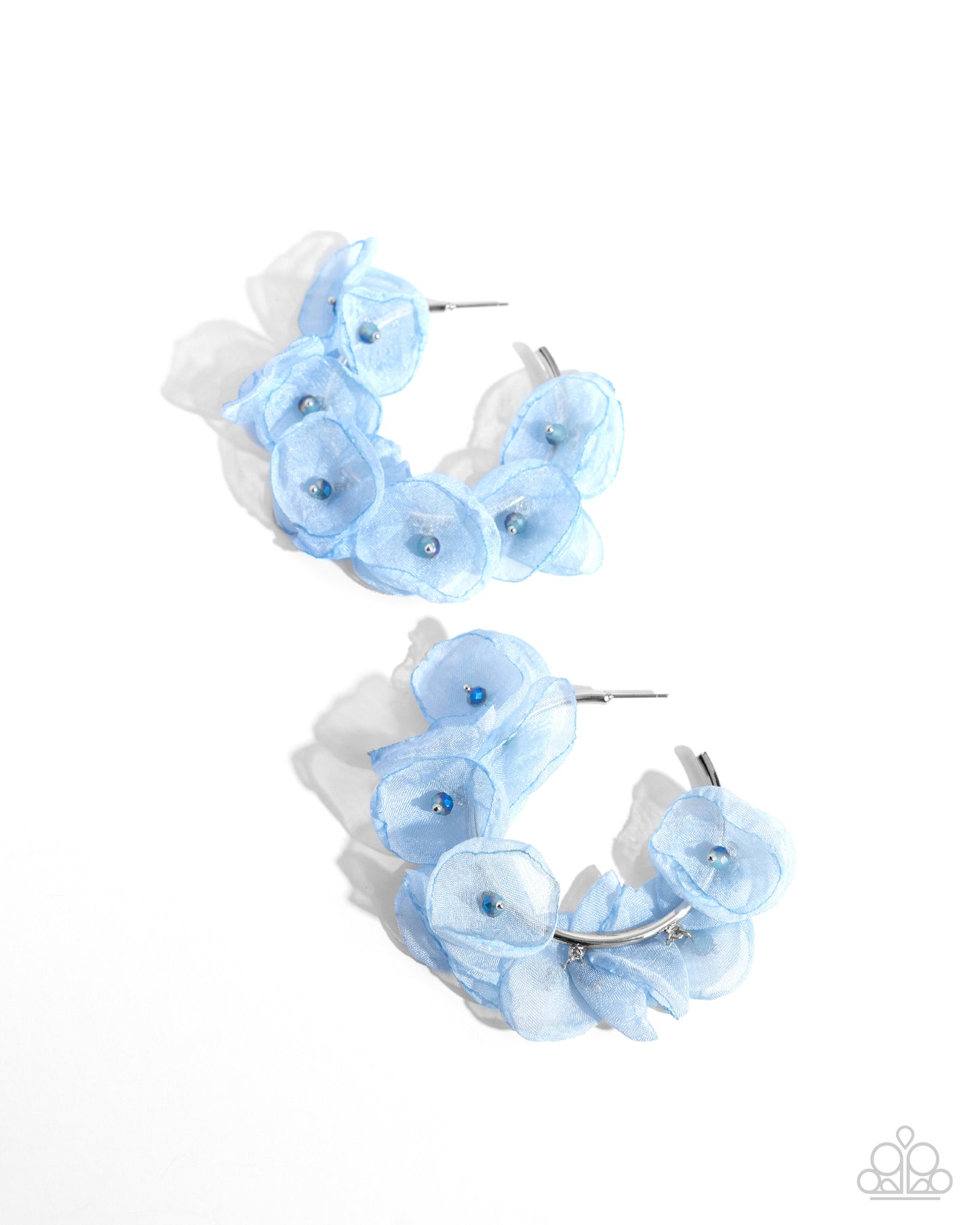 Petaled Pageant Blue Floral Hoops