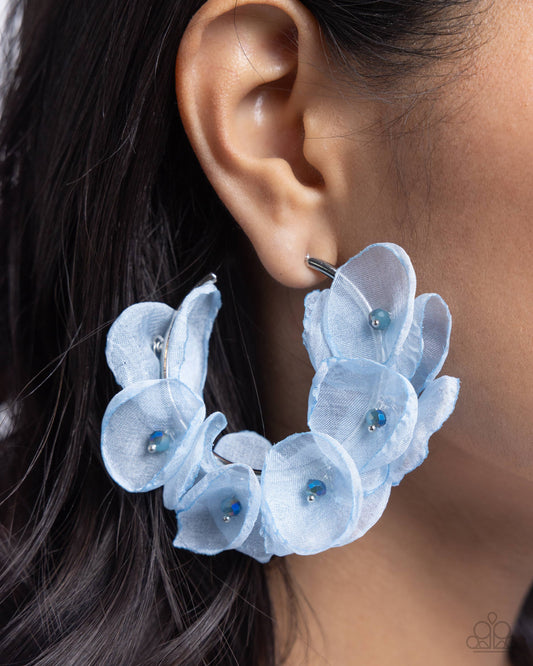 Petaled Pageant Blue Floral Hoops