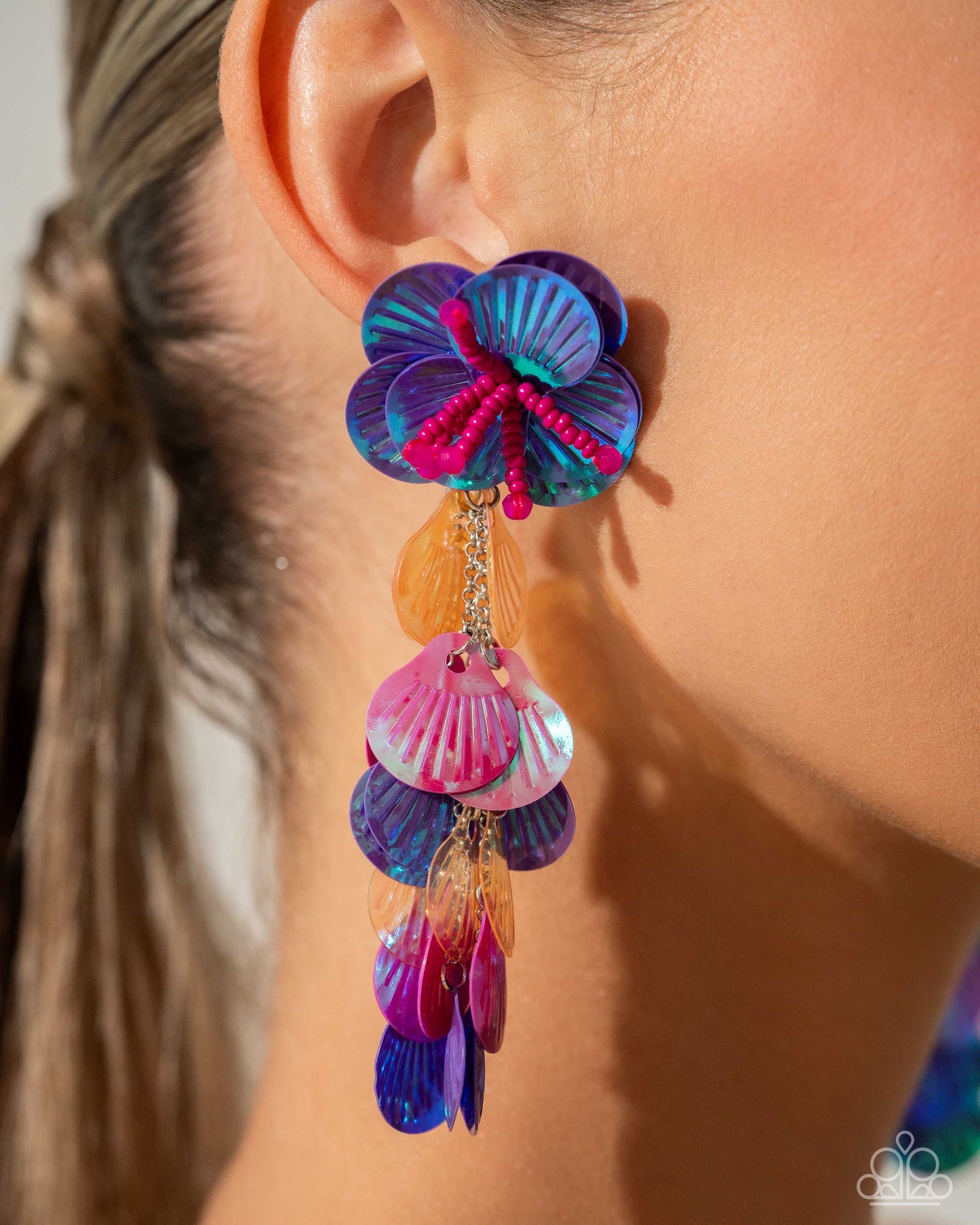 Under the Waves Purple Earrings