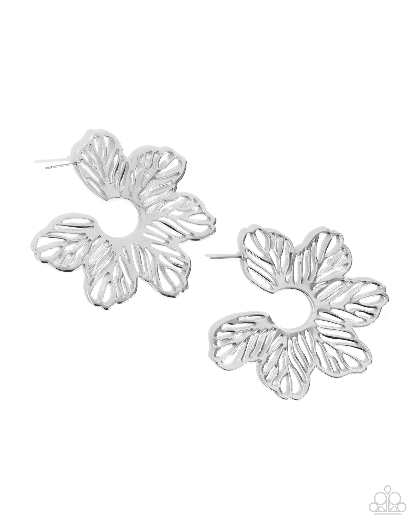 Floral Fame Silver Hoops