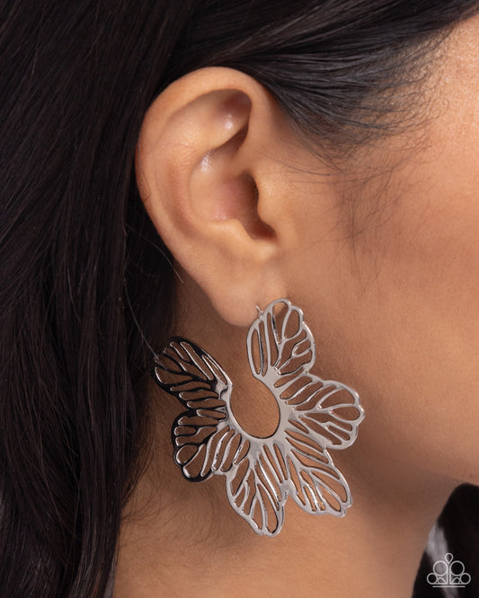 Floral Fame Silver Hoops