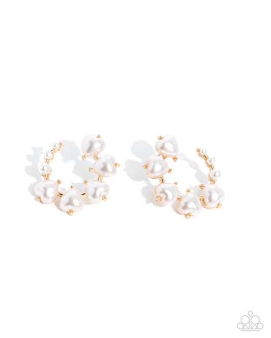 Castle Courting Gold Pearl Earrings