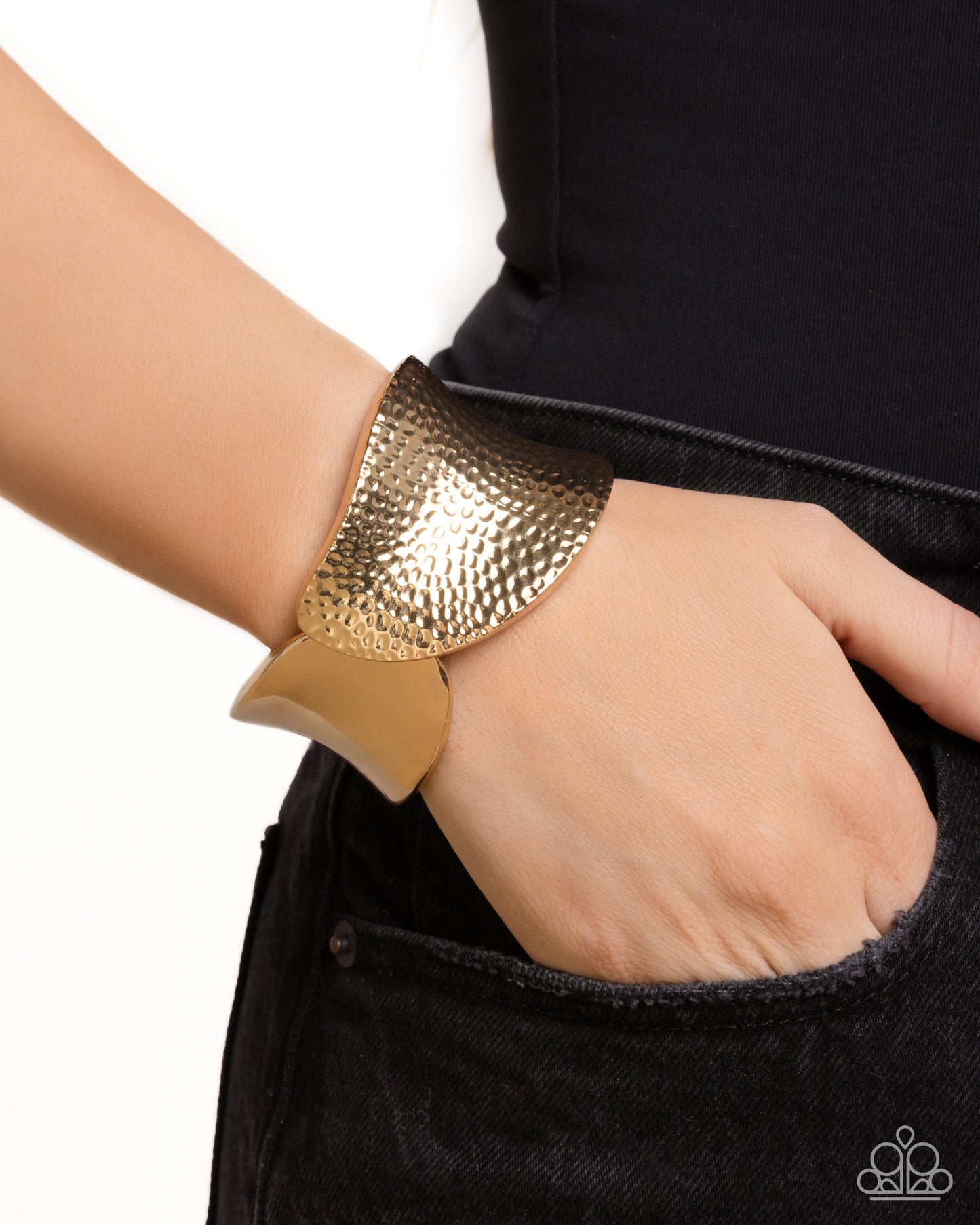 Burnished Balance Gold Cuff Bracelet