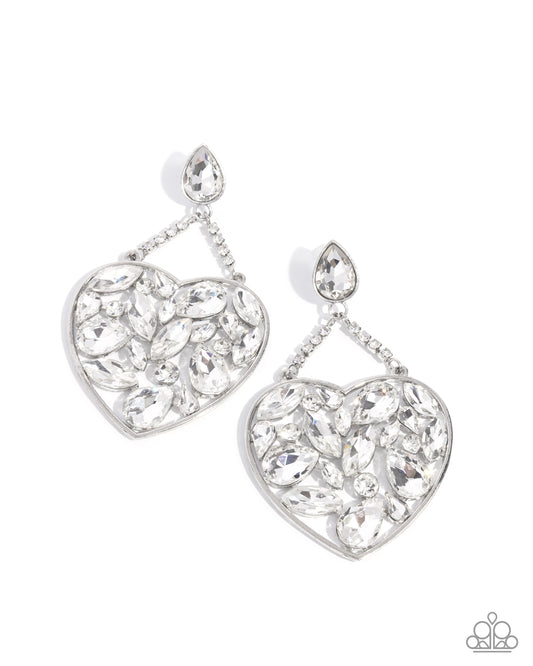 Glittery Gait Silver Heart Earrings