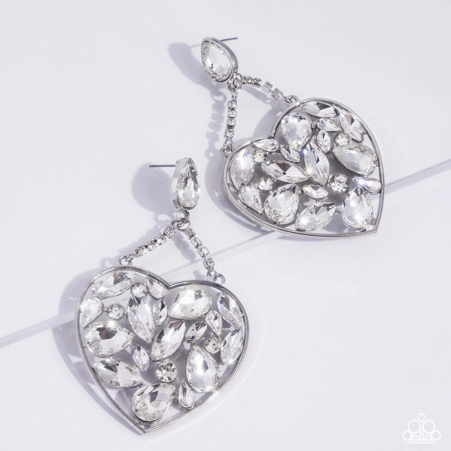 Glittery Gait Silver Heart Earrings