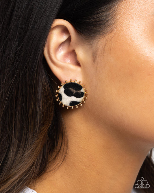 Cowhide Couture Brown Post Earrings