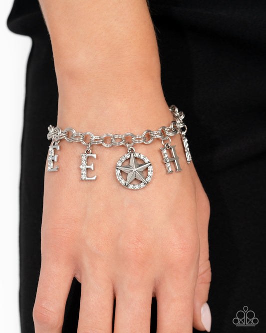 Yeehaw Yell Silver Charm Bracelet