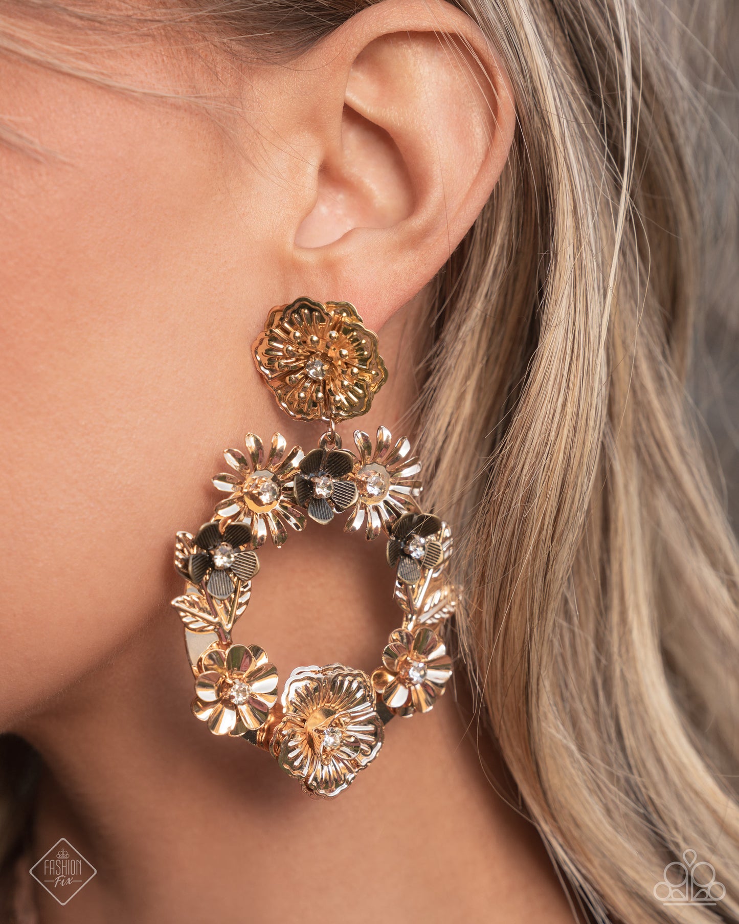 Graceful Garden Gold Floral Earrings