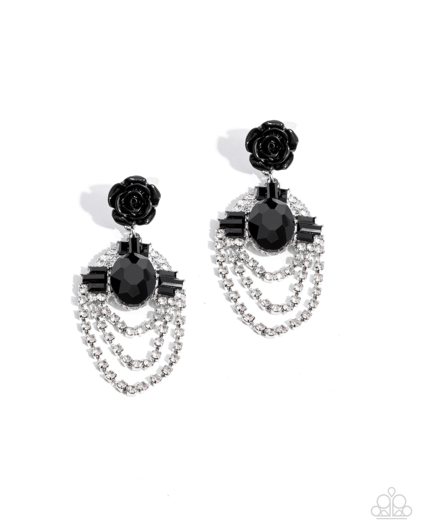 Rosy Rave Black Earrings