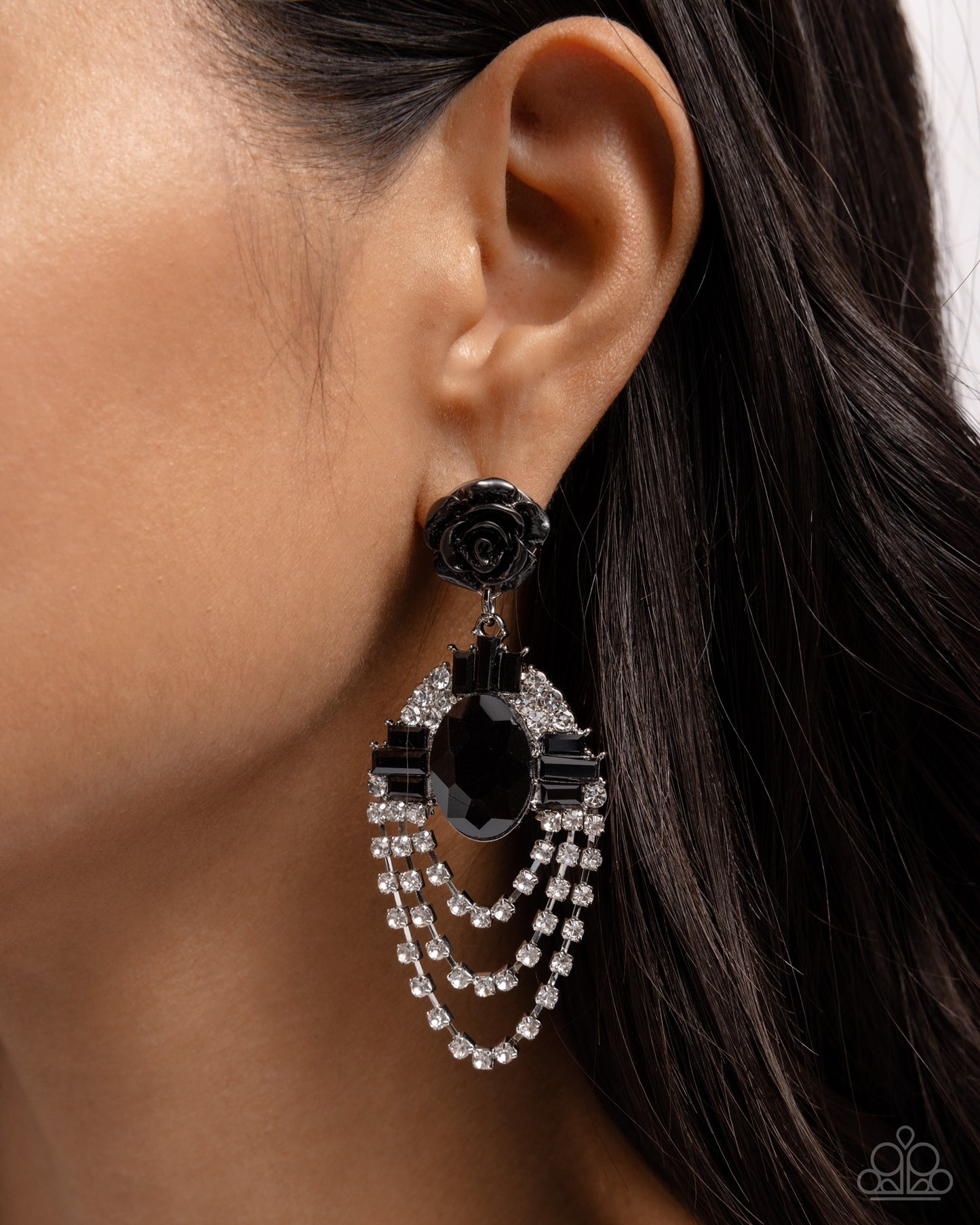 Rosy Rave Black Earrings