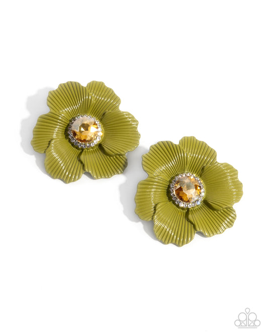 Organic Growth Green Floral Earrings