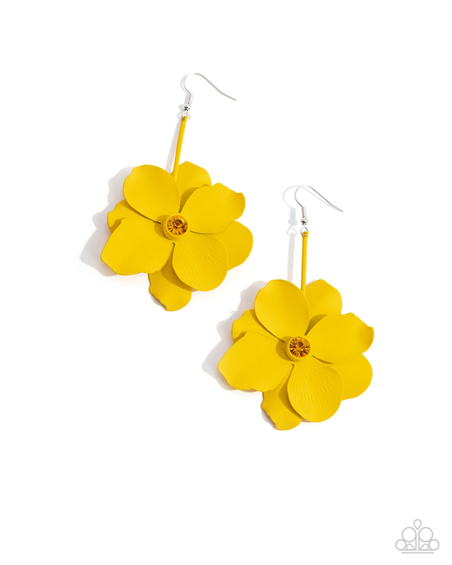 Generous Glisten Yellow Floral Earrings