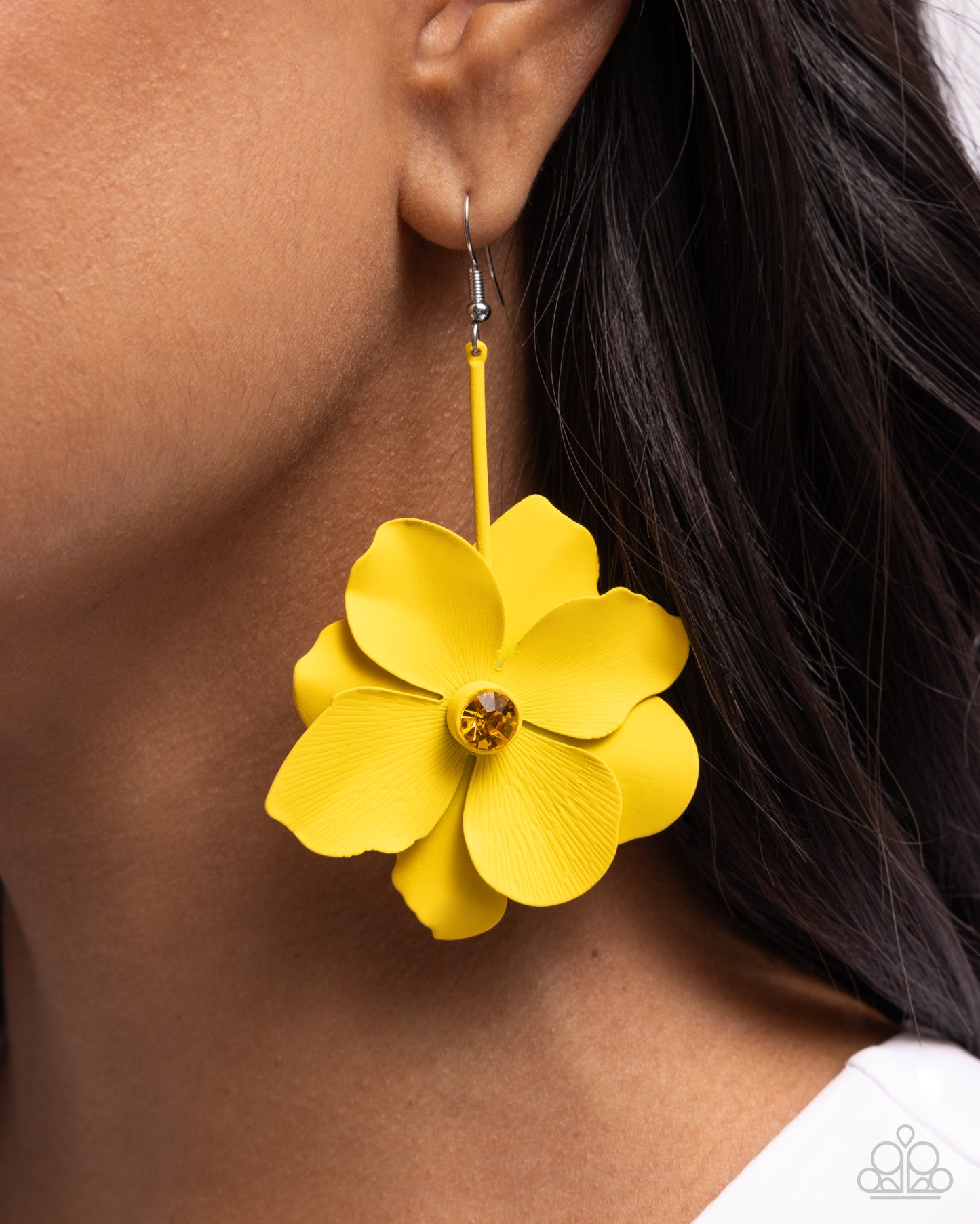 Generous Glisten Yellow Floral Earrings