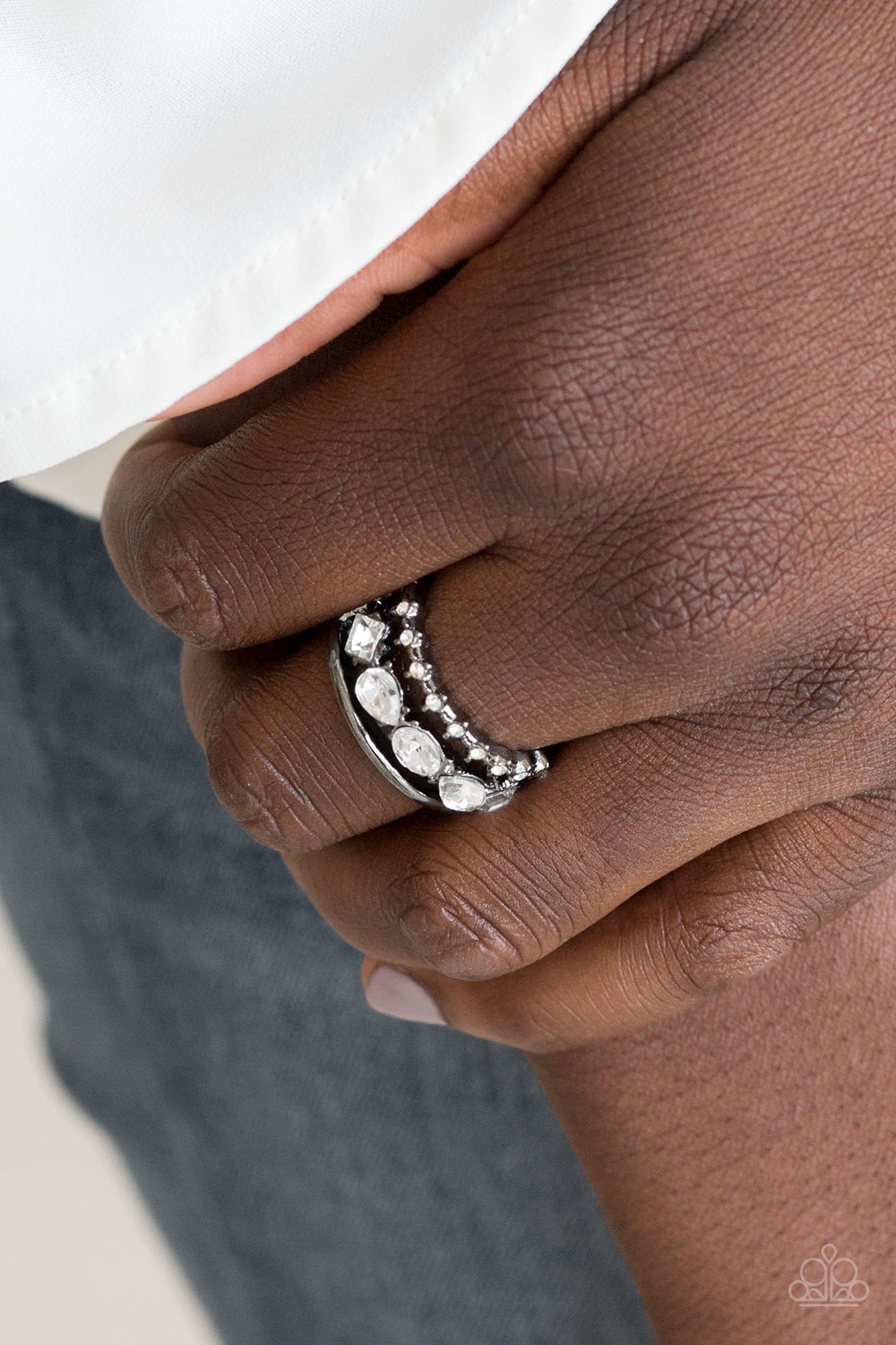 Backstage Sparkle Gunmetal Ring