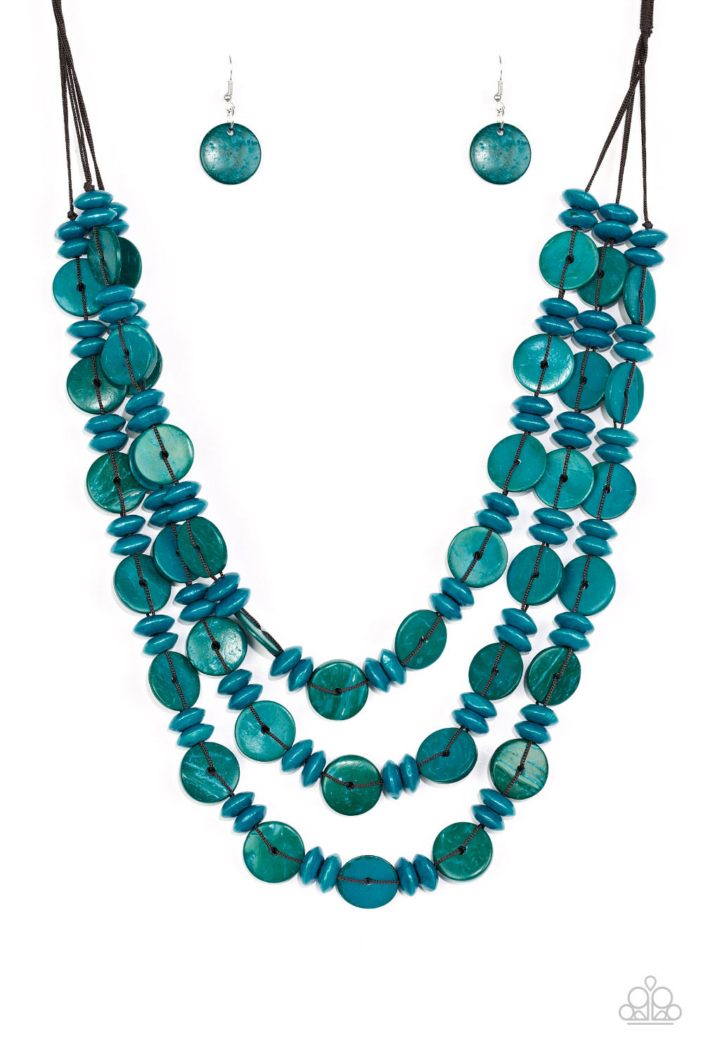 Barbados Bopper Blue Wood Necklace