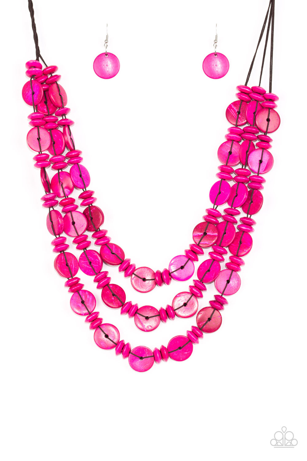 Barbados Bopper Pink Wood Necklace