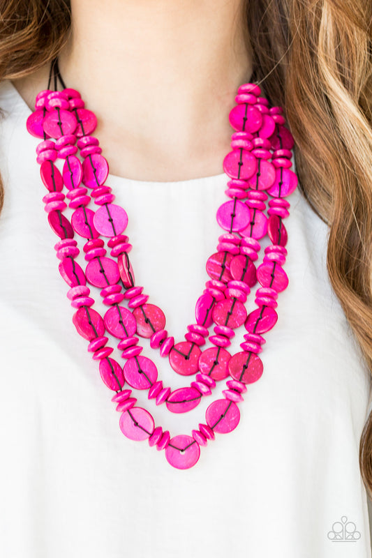 Barbados Bopper Pink Wood Necklace